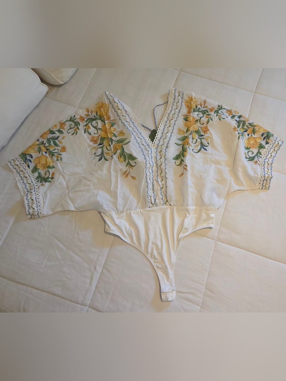 Farm Rio Off White Sicily Bodysuit